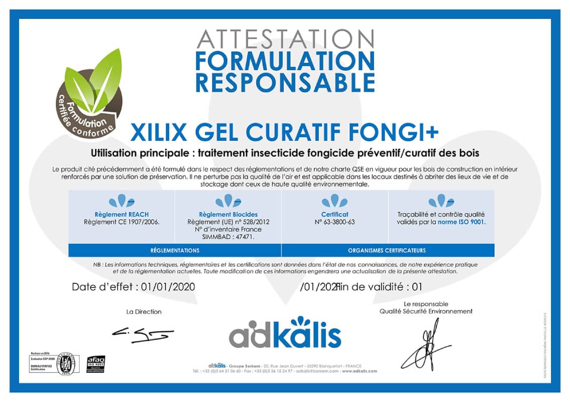 Сертификат безопасности и ответственности за состав XILIX Gel Curatif Fongi Plus — ФЕДЕРАЛДЕЗ